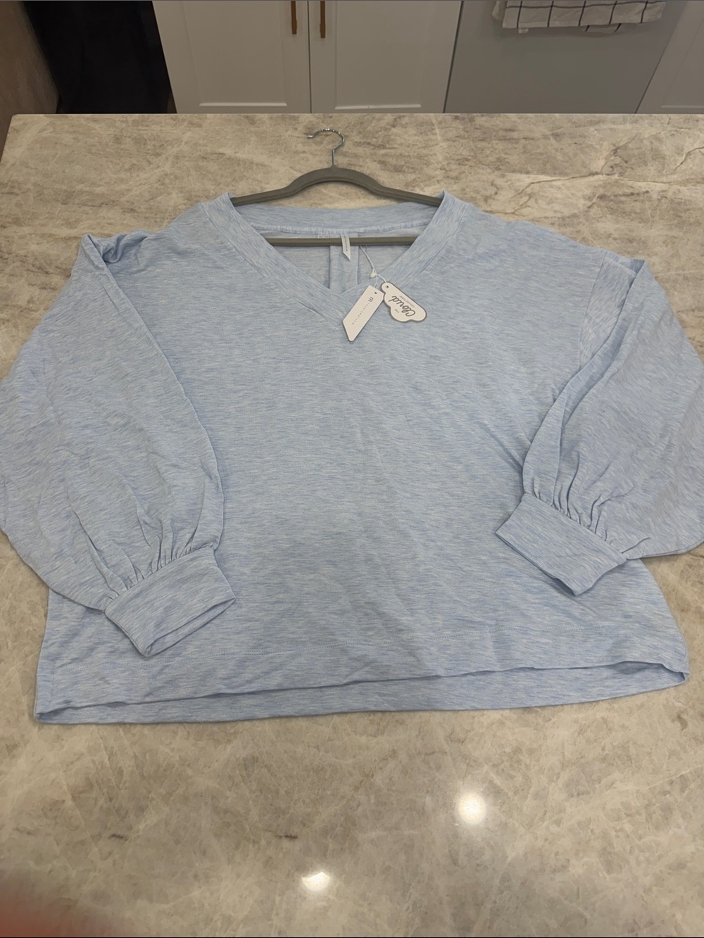 Travis Mathew Light Blue V-Neck Pullover Sweatshirt